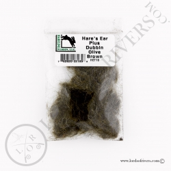 HARE'S EAR PLUS Hareline Olive Brown Pack