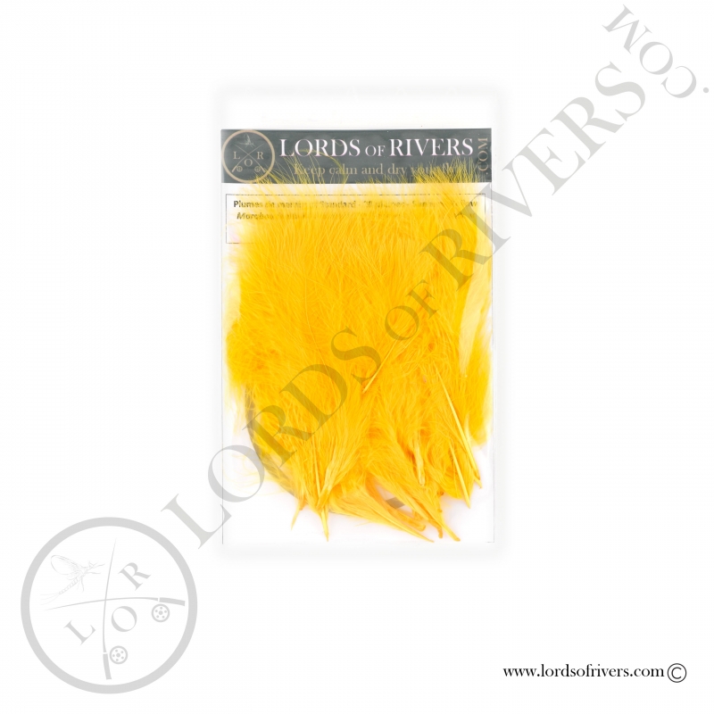 Marabou feathers Standard Lords of Rivers - 20 feathers - Sunburst Yellow