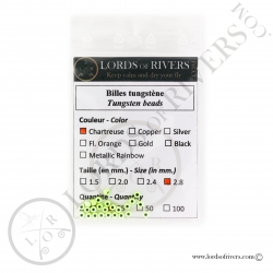 Tungsten Beads chartreuse Lords of Rivers