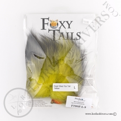 Foxy-Tails Dyed Silver Fox yellow pack