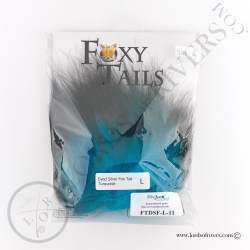 Foxy-Tails Dyed Silver Fox turquoise pack
